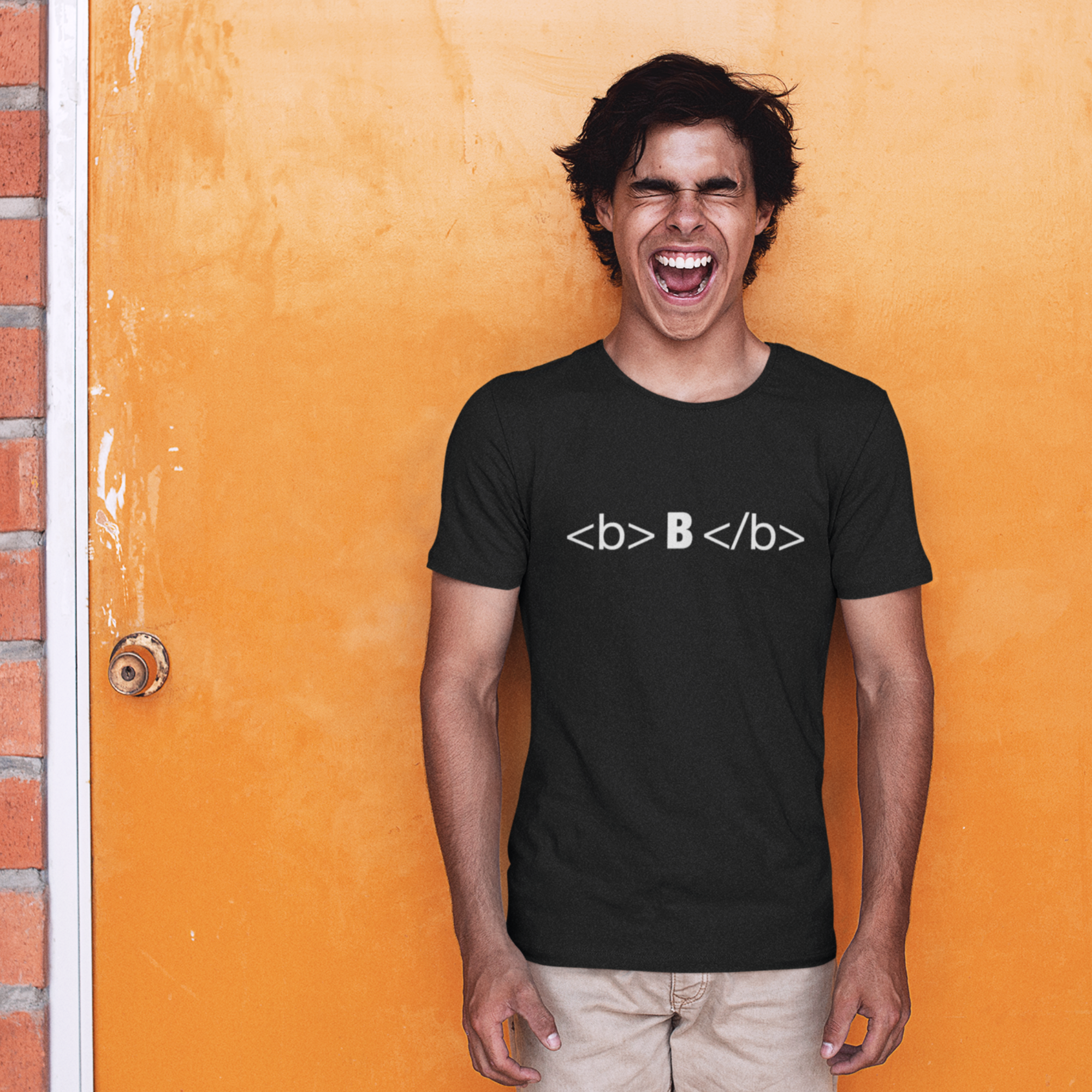Be Bold Coder Tee - Nerdy Graphic T-shirt | Evoke Apparel - model