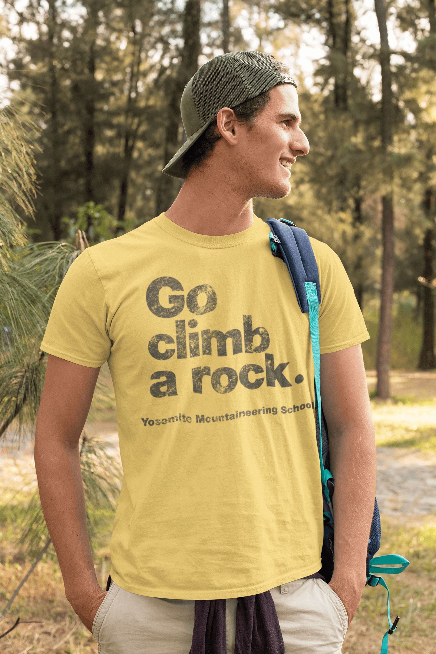 Go Climb a Rock Tee - Climbing Graphic T-shirt | Evoke Apparel - model
