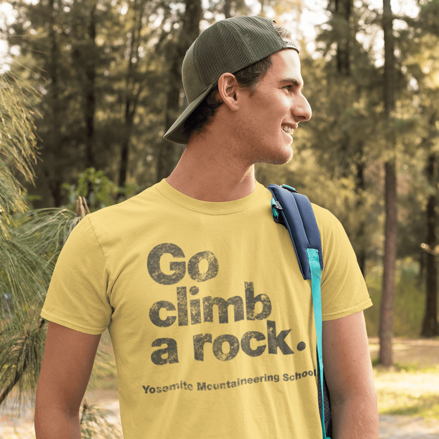 Go Climb a Rock T-shirt - Graphic T-shirt with graphics | Evoke Apparel - model