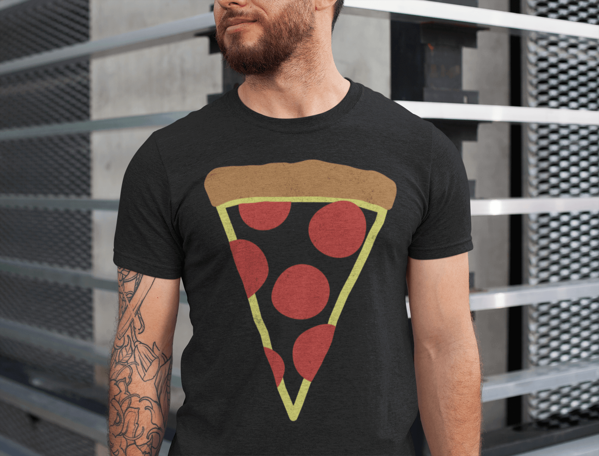 Pizza Slice Tee - Funny Foodie Graphic T-shirt | Evoke Apparel - model