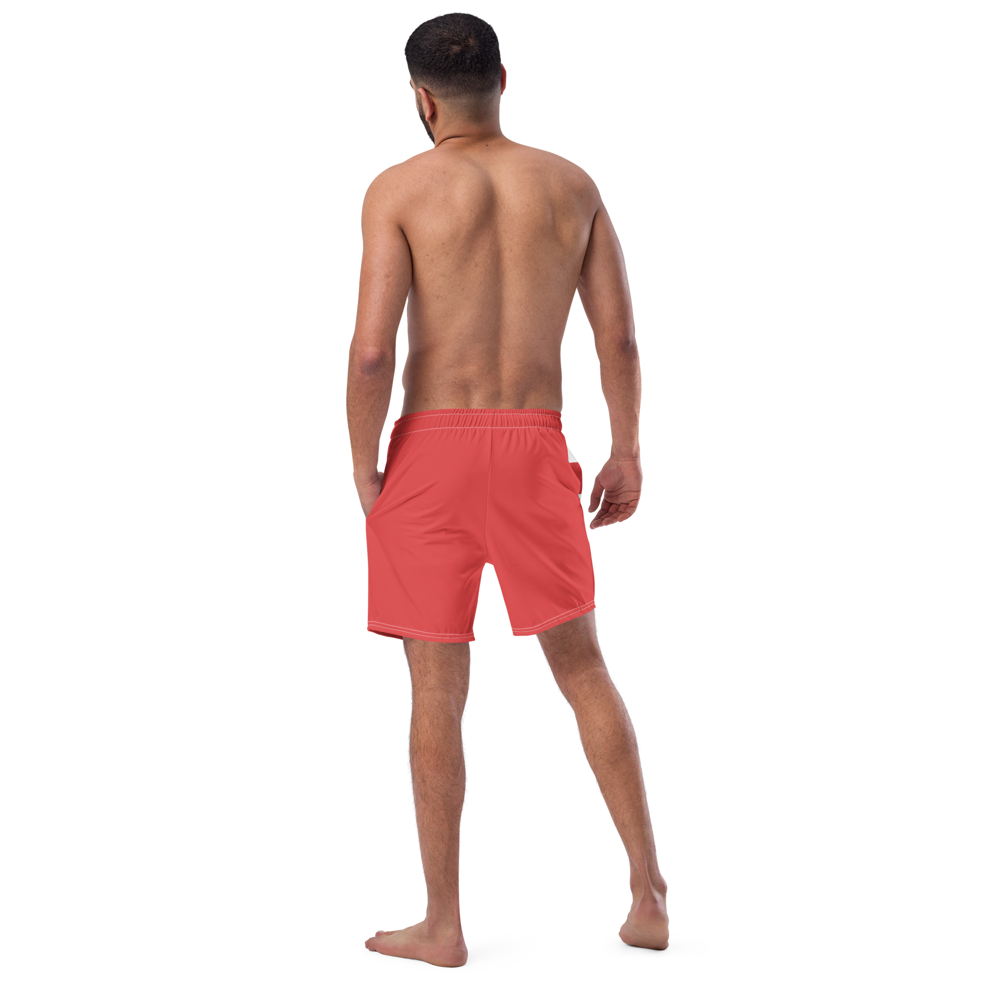 Jail Hose Board Shorts - Greg Noll Style Vintage Swim Trunks | Evoke Apparel - red - model back