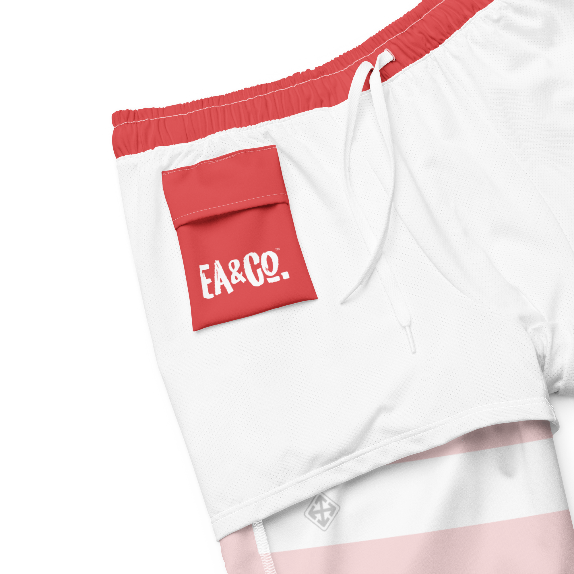 Jail Hose Board Shorts - Greg Noll Style Vintage Swim Trunks | Evoke Apparel - red - inside pocket