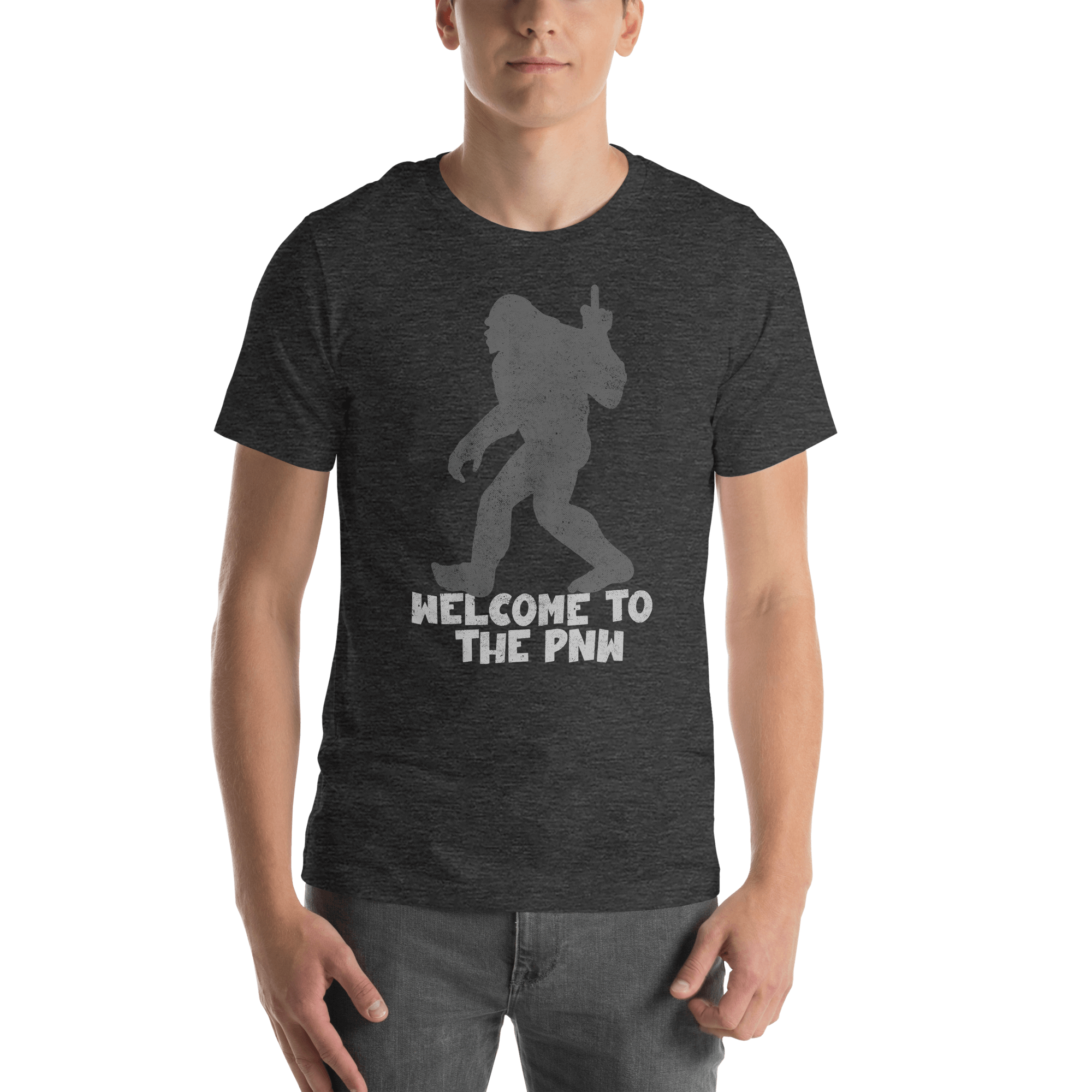 Bigfoot Middle Finger Tee - Funny Pacific Northwest Graphic T-shirt | Evoke Apparel - front